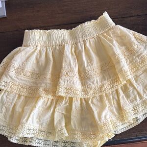 Altrd Dtatw Chic Yellow Lace Mini Skirt